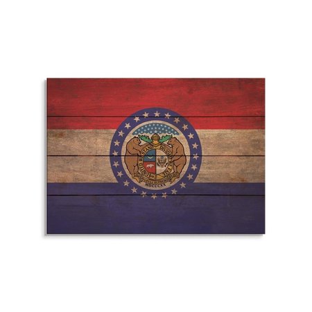 WILE E. WOOD 20 x 14 in. Missouri State Flag Wood Art FLMO-2014